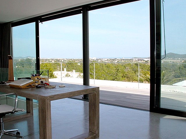 desk and view from holiday villa rental