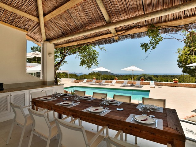 seating area by pool