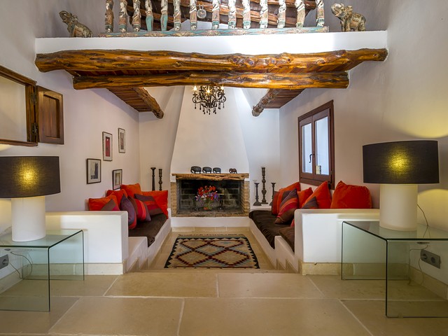 fireplace in villa