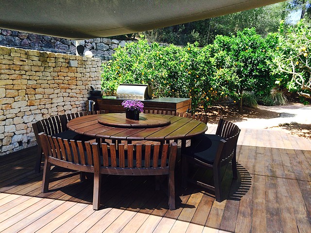 seating area outside holiday villa