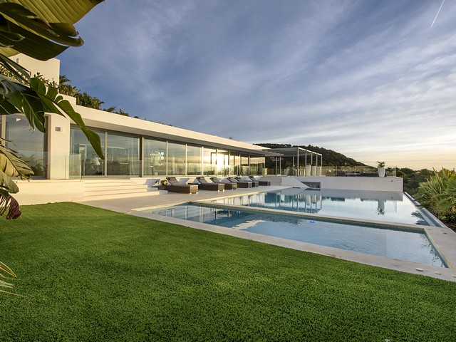 the pool and villa