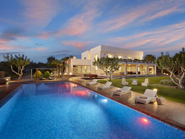 ibiza villa by night