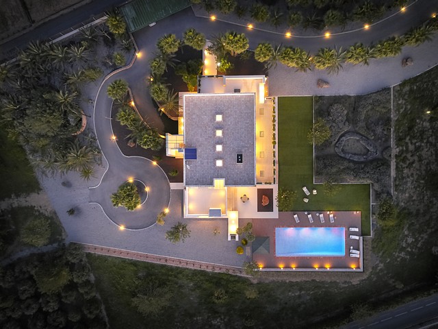 ariel view of luxury villa