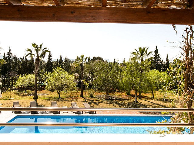 view from Ibiza villas pool