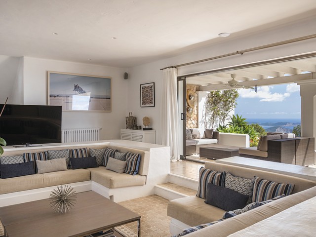 living room and sea view