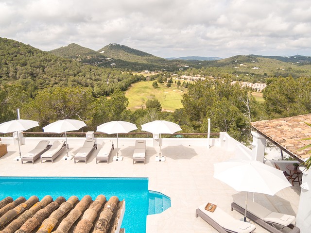 view from luxury villa pool