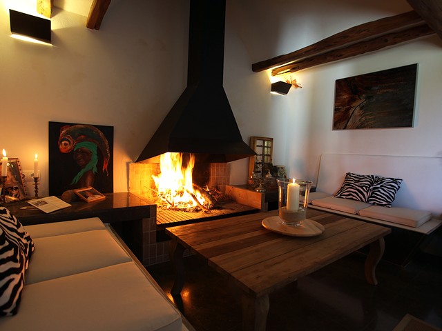 fireplace in finca