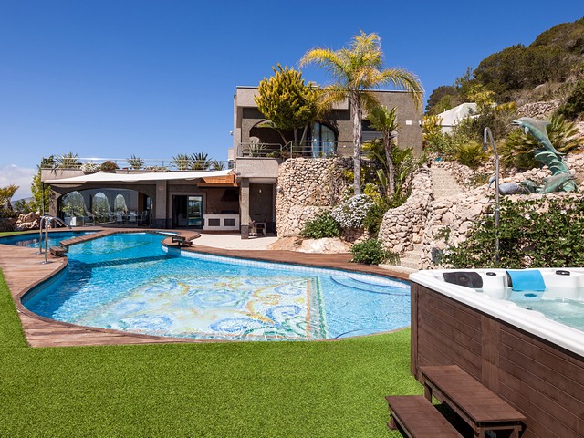 pool and ibiza holiday villa