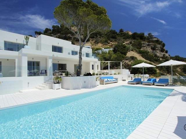 Beautiful private villa in Es Cubells right on the waterfront