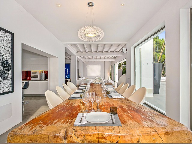 dinning area and sea view from ibiza villa 2