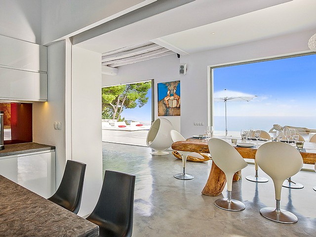 dinning area and sea view from ibiza villa 3