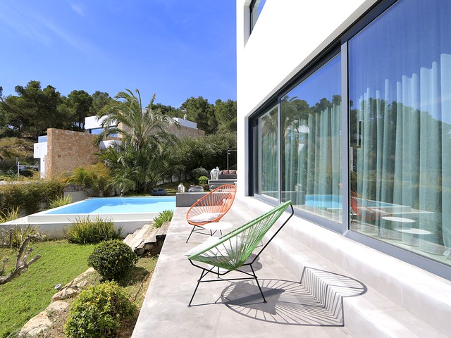 the pool and ibiza villa