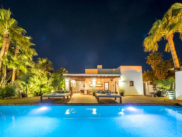 ibiza villa at night