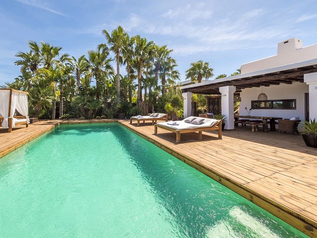 pool area at ibiza villa