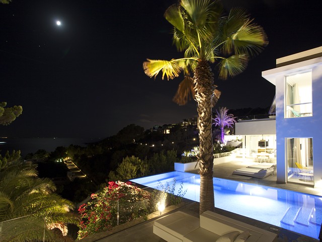 ibiza villa by night