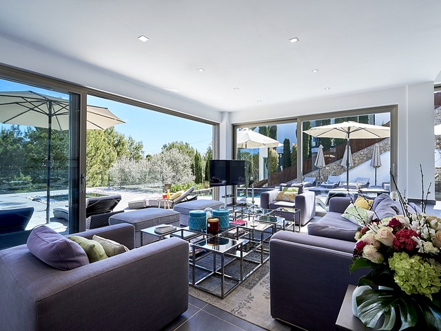 living room in ibiza holiday villa