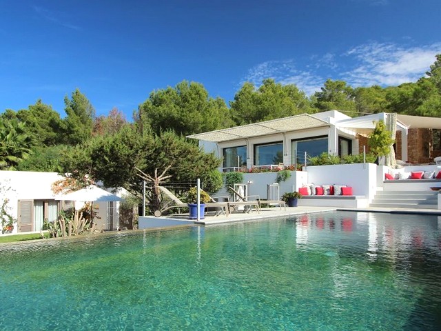 A luxury holiday villa rental close to the beach of Cala Tarida, Ibiza