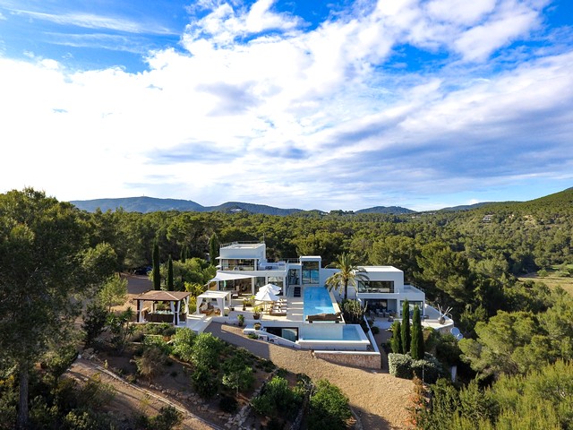 The villa and view