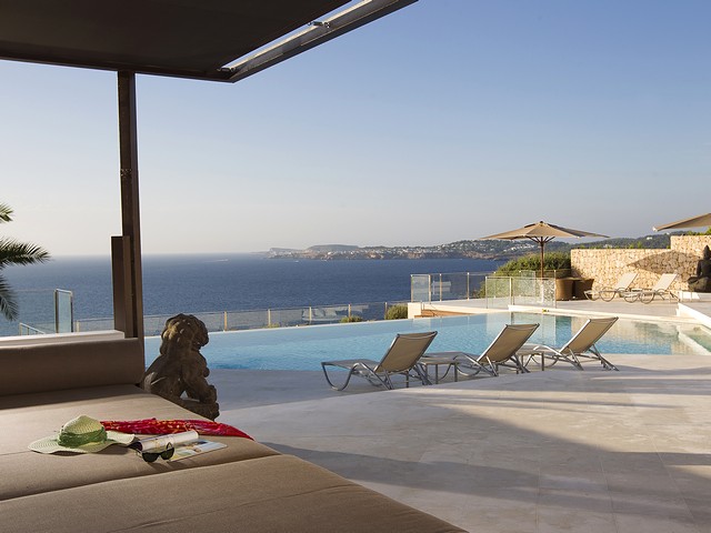 pool area at holiday villa